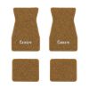 1967-1969 Chevrolet Camaro floor mats with the Camaro Block Letter logo in Loop 11 Medium Saddle carpet, illustration
