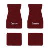 1967-1969 Chevrolet Camaro floor mats with the Camaro Block Letter logo in Loop 13 Maroon carpet, illustration