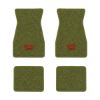 1967-1969 Chevrolet Camaro floor mats with the Large SS 396 logo in Loop 14 Moss Green carpet, illustration