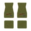 1967-1969 Chevrolet Camaro floor mats with the Yesterdays Chevrolet logo in Loop 14 Moss Green carpet, illustration