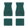 1967-1969 Chevrolet Camaro floor mats with the Yesterdays Chevrolet logo in Loop 05 Aqua carpet, illustration