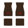 1970-1973 Chevrolet Camaro floor mats with the Z/28 logo in Loop 10 Dark Brown carpet, illustration