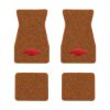 1970-1973 Chevrolet Camaro floor mats with the Chevy Bowtie logo in Loop 34 Orange carpet, illustration
