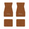 1970-1973 Chevrolet Camaro floor mats with the Camaro Script logo in Loop 34 Orange carpet, illustration