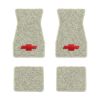 1970-1973 Chevrolet Camaro floor mats with the Chevy Bowtie logo in Loop 18 Silver carpet, illustration