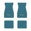 1970-1973 Chevrolet Camaro floor mats with the Camaro Script logo in Loop 09 Medium Blue carpet, illustration