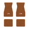 1970-1973 Chevrolet Camaro floor mats with the Z/28 in Red and Silver logo in Loop 34 Orange carpet, illustration