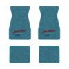 1970-1973 Chevrolet Camaro floor mats with the Heartbeat of America logo in Loop 09 Medium Blue carpet, illustration
