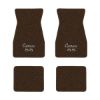 1970-1973 Chevrolet Camaro floor mats with the Camaro SS Script logo in Loop 10 Dark Brown carpet, illustration