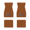1970-1973 Chevrolet Camaro floor mats with the Camaro by Chevrolet Black Outline logo in Loop 34 Orange carpet, illustration