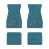 1970-1973 Chevrolet Camaro floor mats with the Camaro by Chevrolet Black Outline logo in Loop 09 Medium Blue carpet, illustration