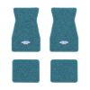1970-1973 Chevrolet Camaro floor mats with the Yenko Bar and Shield logo in Loop 09 Medium Blue carpet, illustration