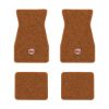 1970-1973 Chevrolet Camaro floor mats with the SS in Filled Circle logo in Loop 34 Orange carpet, illustration