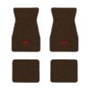 1970-1973 Chevrolet Camaro floor mats with the SS in Outline Circle logo in Loop 10 Dark Brown carpet, illustration