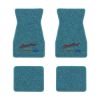 1970-1973 Chevrolet Camaro floor mats with the Yesterdays Chevrolet logo in Loop 09 Medium Blue carpet, illustration