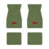 1974-1981 Chevrolet Camaro floor mats with the Z/28 logo in Cutpile 869 Willow Green carpet, illustration