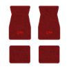 1974-1981 Chevrolet Camaro floor mats with the Z/28 logo in Cutpile 7039 Dark Red / Carmine carpet, illustration