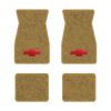 1974-1981 Chevrolet Camaro floor mats with the Chevy Bowtie logo in Cutpile 7037 Doeskin / Camel Tan carpet, illustration