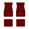 1974-1981 Chevrolet Camaro floor mats with the Z/28 logo in Cutpile 4305 Oxblood carpet, illustration