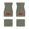 1974-1981 Chevrolet Camaro floor mats with the Chevy Bowtie logo in Essex 1053A Silver carpet, illustration