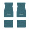 1974-1981 Chevrolet Camaro floor mats with the Camaro Script logo in Cutpile 802 Blue carpet, illustration