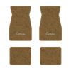 1974-1981 Chevrolet Camaro floor mats with the Camaro Script logo in Cutpile 830 Buckskin carpet, illustration