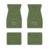1974-1981 Chevrolet Camaro floor mats with the Camaro SS Script logo in Cutpile 869 Willow Green carpet, illustration