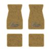 1974-1981 Chevrolet Camaro floor mats with the Camaro by Chevrolet Black Outline logo in Cutpile 7037 Doeskin / Camel Tan carpet, illustration