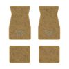 1974-1981 Chevrolet Camaro floor mats with the Camaro SS Script logo in Cutpile 854 Caramel carpet, illustration
