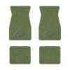 1974-1981 Chevrolet Camaro floor mats with the Camaro by Chevrolet Black Outline logo in Cutpile 869 Willow Green carpet, illustration