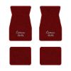 1974-1981 Chevrolet Camaro floor mats with the Camaro SS Script logo in Cutpile 4305 Oxblood carpet, illustration