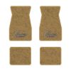 1974-1981 Chevrolet Camaro floor mats with the Camaro by Chevrolet Black Outline logo in Cutpile 854 Caramel carpet, illustration