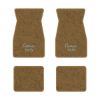 1974-1981 Chevrolet Camaro floor mats with the Camaro SS Script logo in Cutpile 830 Buckskin carpet, illustration