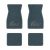 1974-1981 Chevrolet Camaro floor mats with the Camaro by Chevrolet Black Outline logo in Essex 1017A Lapis Blue carpet, illustration