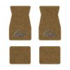 1974-1981 Chevrolet Camaro floor mats with the Camaro by Chevrolet Black Outline logo in Cutpile 830 Buckskin carpet, illustration