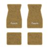 1974-1981 Chevrolet Camaro floor mats with the Camaro Block Letter logo in Cutpile 7037 Doeskin / Camel Tan carpet, illustration