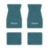 1974-1981 Chevrolet Camaro floor mats with the Camaro Block Letter logo in Cutpile 802 Blue carpet, illustration