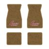 1974-1981 Chevrolet Camaro floor mats with the Camaro by Chevrolet Silver Outline logo in Cutpile 830 Buckskin carpet, illustration