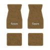 1974-1981 Chevrolet Camaro floor mats with the Camaro Block Letter logo in Cutpile 830 Buckskin carpet, illustration