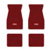 1974-1981 Chevrolet Camaro floor mats with the RS logo in Cutpile 7039 Dark Red / Carmine carpet, illustration