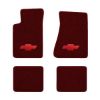 1982-1984 Chevrolet Camaro molded floor mats with the Chevy Bowtie logo in Essex 1045A Maroon carpet, illustration