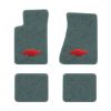1982-1984 Chevrolet Camaro molded floor mats with the Chevy Bowtie logo in Cutpile 8042 Silver Green / Jade carpet, illustration