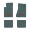 1982-1984 Chevrolet Camaro molded floor mats with the Z28 logo in Cutpile 8042 Silver Green / Jade carpet, illustration