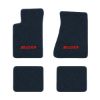 1982-1984 Chevrolet Camaro molded floor mats with the Z28 logo in Cutpile 7625 Blue carpet, illustration