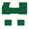 1955-1957 Chevrolet Bel Air floor mats with the Chevy Bowtie logo in Daytona 7163 Light Green carpet, illustration