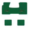 1955-1957 Chevrolet Bel Air floor mats with the Heartbeat of America logo in Daytona 7163 Light Green carpet, illustration