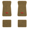 1971-1973 Chevrolet Bel Air floor mats with the Chevy Bowtie logo in Essex 1054A Caramel carpet, illustration
