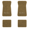1971-1973 Chevrolet Bel Air floor mats with the Bel Air logo in Essex 1054A Caramel carpet, illustration