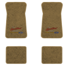 1971-1973 Chevrolet Bel Air floor mats with the Yesterdays Chevrolet logo in Essex 1054A Caramel carpet, illustration