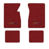 1961-1962 Chevrolet Biscayne floor mats with the Yesterdays Chevrolet logo in Tuxedo C-3 Red carpet, illustration